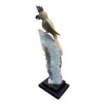 The Dusk Watcher - Smoky Quartz Bird on Amethyst Base