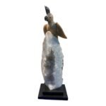The Dusk Watcher - Smoky Quartz Bird on Amethyst Base