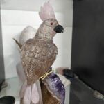 The Dusk Watcher - Smoky Quartz Bird on Amethyst Base