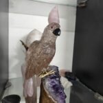 The Dusk Watcher - Smoky Quartz Bird on Amethyst Base
