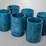 Glasses Turquoise Blue Alabaster - View 3