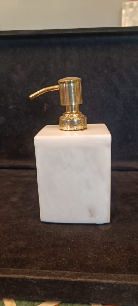 Plain White Marble Soap Dispenser