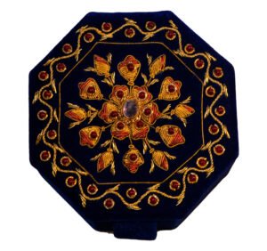 Embroidered Box Blue