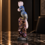 The Maharaja Crest - Lapis Lazulli with White Quartz Perching on Amethyst