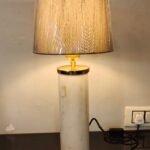 Lamp Table White Marble - View 2