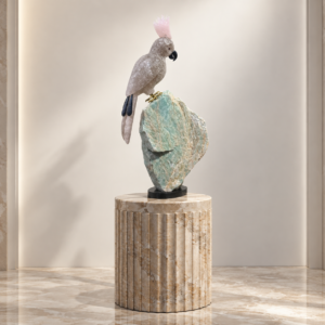 The Crystal Crest - Quartz Cockatoo on Fluorite Base