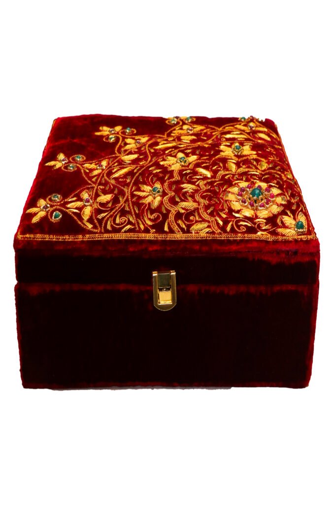 Embroidered Red Card Box