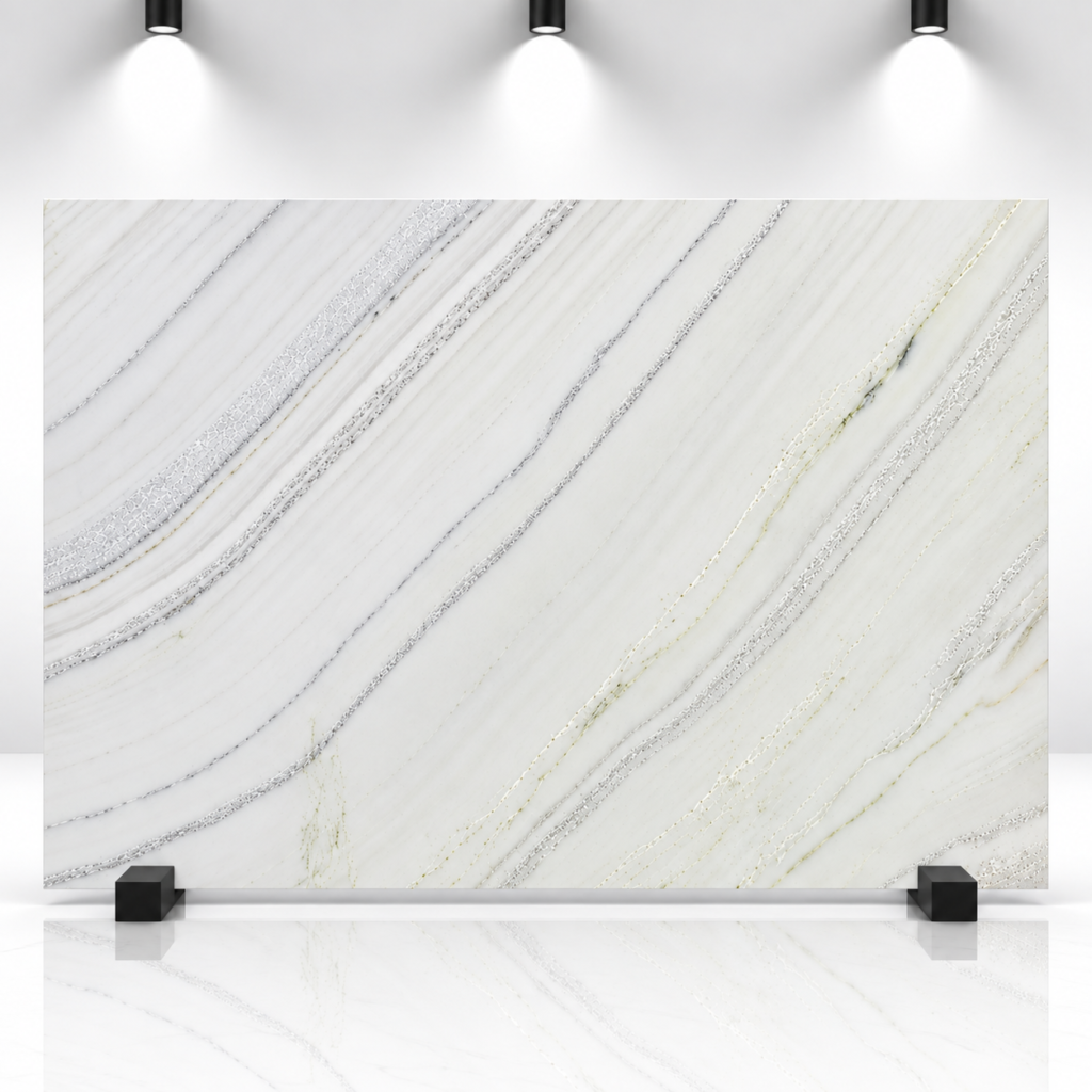 Afghan White Natural Marble Slab Stone