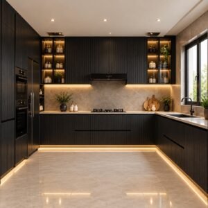Fluted Charcoal Black