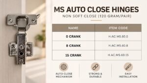 MS Auto Close Hinges - Non Soft Close
