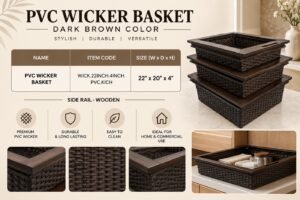 PVC Wicker Basket - Dark Brown