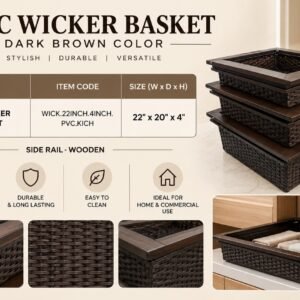 PVC Wicker Basket - Dark Brown