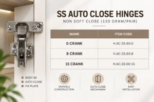SS Auto Close Hinges - Non Soft Close