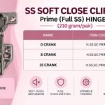 SS Soft Close Clip On Hinges - Prime (Full SS)