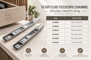 SS Soft Close Telescopic Channel - 40kg