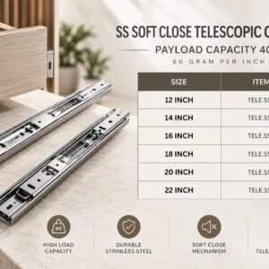 SS Soft Close Telescopic Channel - 40kg
